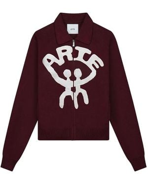 Arte' All Together Zipped Cardigan - レッド