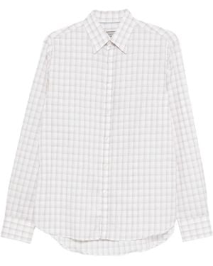 Canali Checked Shirt - White