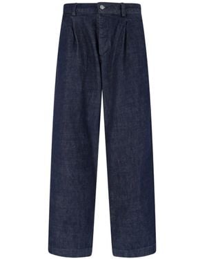 Roy Rogers Pleated Logo-Patch Jeans - Blue