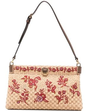 Etro Floral-Embroidered Clutch Bag - Pink