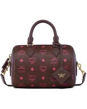 MCM Maxi Visetos Ella Boston Bag - Purple