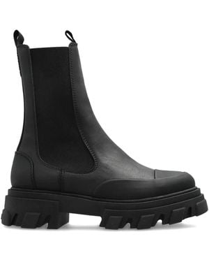 Ganni 55Mm Leather Ankle Boots - Black