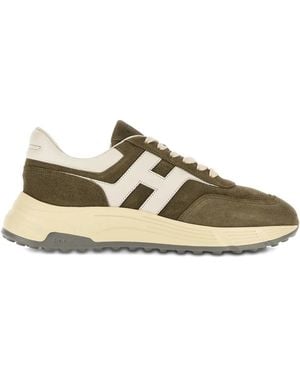 Hogan Hyperlight Logo-Patch Trainers - Brown