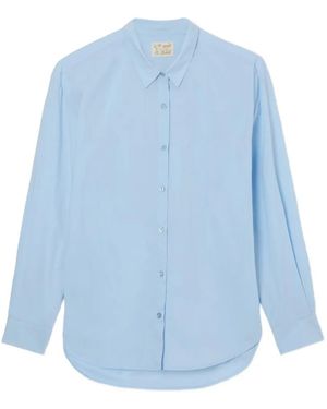 MC2 Saint Barth Brigitte Poplin Hello Kitty Embroidered Shirt - Blue