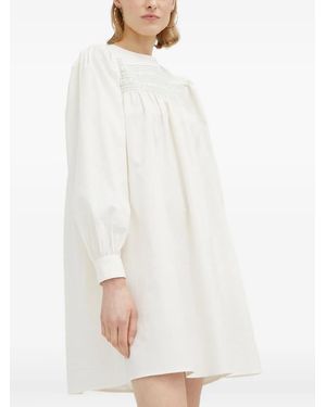 Résumé Smocked Long-sleeve Dress - White
