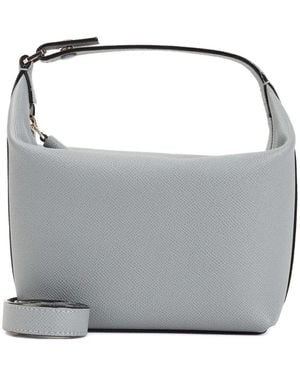 Valextra Mochi Top-Handle Leather Mini Bag - Grey