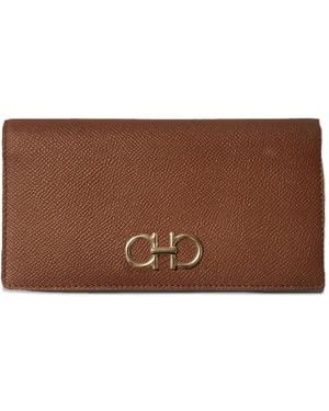 Ferragamo Logo Wallet - Brown