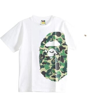 A Bathing Ape Ape Head Camouflage-Print T-Shirt - Blue