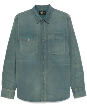 RRL ヘリンボーン シャツ - グリーン