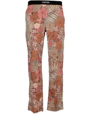 Tom Ford Pyjamabroek Met Bloemen-Print - Naturel