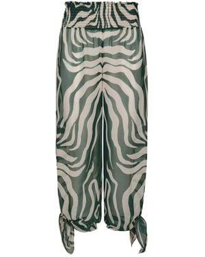 Johanna Ortiz In Eternity Zebra-Stripe Trousers - Green