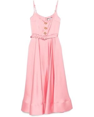 Nissa Belted Midi Dress - Pink