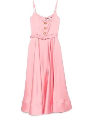 Nissa Belted Midi Dress - Pink