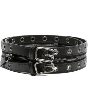 R13 Ceinture En Cuir À Fermeture Zippée - Noir