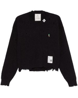 Maison Mihara Yasuhiro Jersey con efecto envejecido - Negro