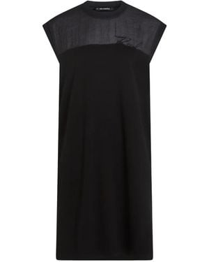 KARL LAGERFELD Signature T-Shirt Dress - Black