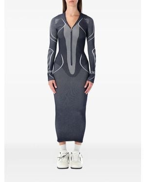 Off-White c/o Virgil Abloh Diag Seamless Zip Midi Dress - Blue