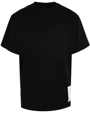 Tee Library Rip-Off Logo-Patch T-Shirt - Black