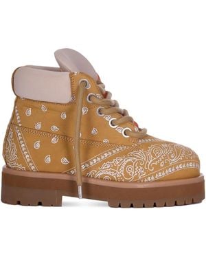 PDF Paisley-Pattern Boots - Brown
