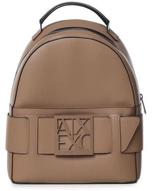 ARMANI EXCHANGE Rucksack Mit Logo-Schild - Natur