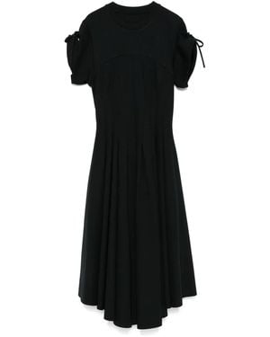 Aganovich Pleat-Detail Midi Dress - Black