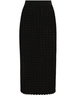 Dolce & Gabbana Wol Midi Skirt - Black