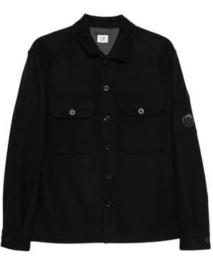 C.P. Company Lens-Detail Buttoned Jacket - Black