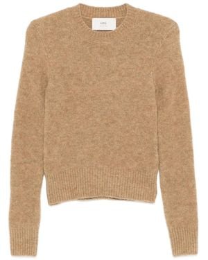 Ami Paris Round-Neck Sweater - Natural