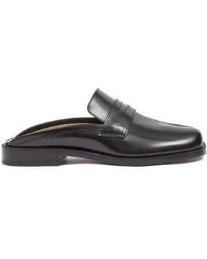 Maison Margiela Tabi City Leather Mules - Gray