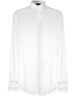 DSquared² Sheer Lace Long-Sleeve Shirt - White