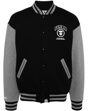 Aape By A Bathing Ape Logo Baseball Jacket - Black