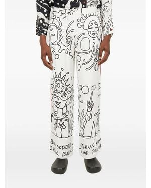 Honey Fucking Dijon Printed Trousers - White