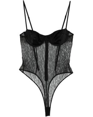 Kiki de Montparnasse Petite Fleur Bodysuit - Black