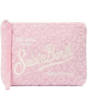 MC2 Saint Barth Aline Animal-Patterned Clutch Bag - Pink