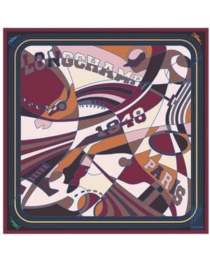 Longchamp Foulard En Soie - Bleu