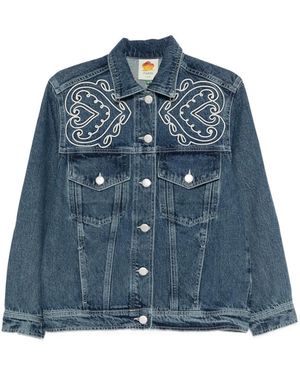 FARM Rio Embroidered Chest-Pocket Jacket - Blue