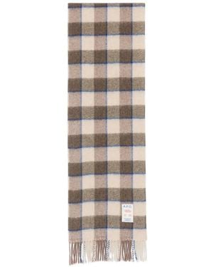 A.P.C. Écharpe Frangée À Carreaux - White