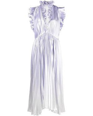 Philosophy Di Lorenzo Serafini Metallic-Sheen Plissé Dress - Multicolour