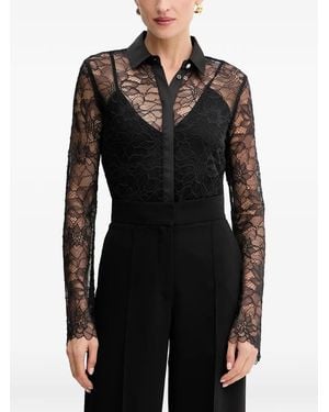 Guess Antoinette Lace Buttoned Top - Black