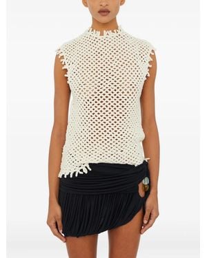 Christopher Esber Lattice Knitted Vest - White