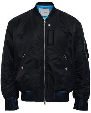 WOOYOUNGMI Embroidered-Back Bomber Jacket - Blue