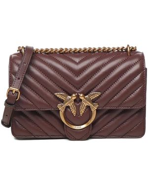 Pinko Chevron-Quilting Chain Shoulder Bag - Brown