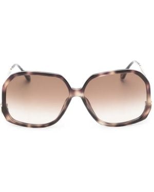 Chloé Tortoiseshell-Effect Geometric-Frame Sunglasses - Pink