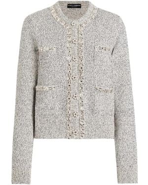 Dolce & Gabbana Pearl-Embellished Jacket - Grey
