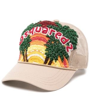 DSquared² Motif-Embroidered Baseball Cap - Gray