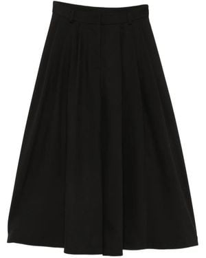 Imperial Pleated Wide-Leg Pants - Black