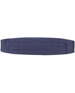 Dell'Oglio Pleated Sash Silk Belt - Blue