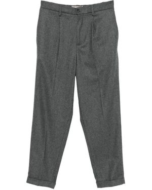 Bonheur Pleated Turned-Up Pants - Gray