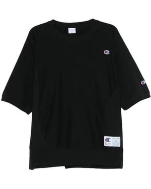 Undercover X Champion Logo-Patched Crew Neck T-Shirt - Black