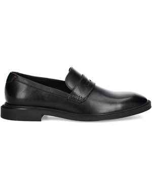 HUGO Penny Leather Loafers - Black